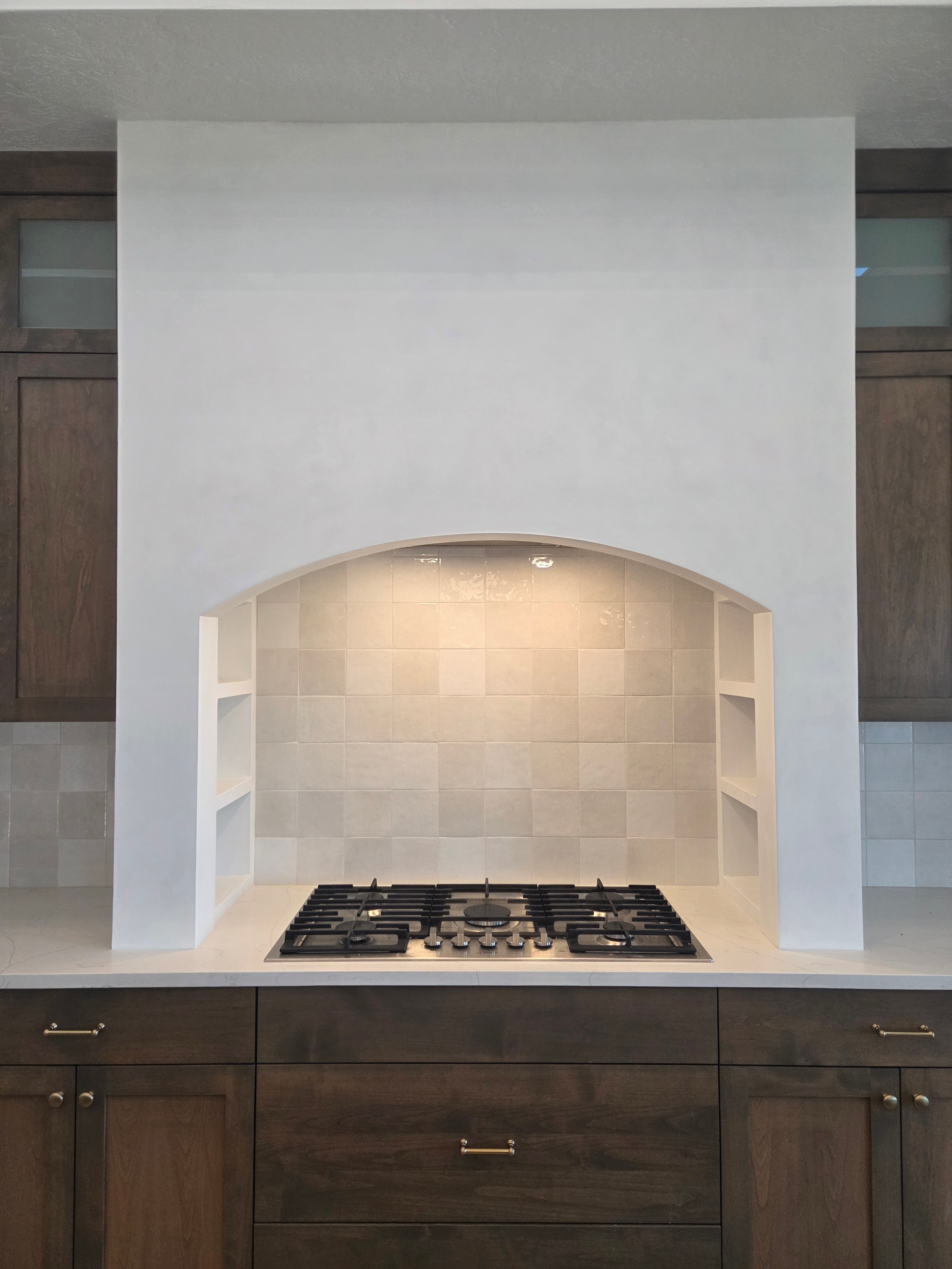 Metallic glazed oven hood