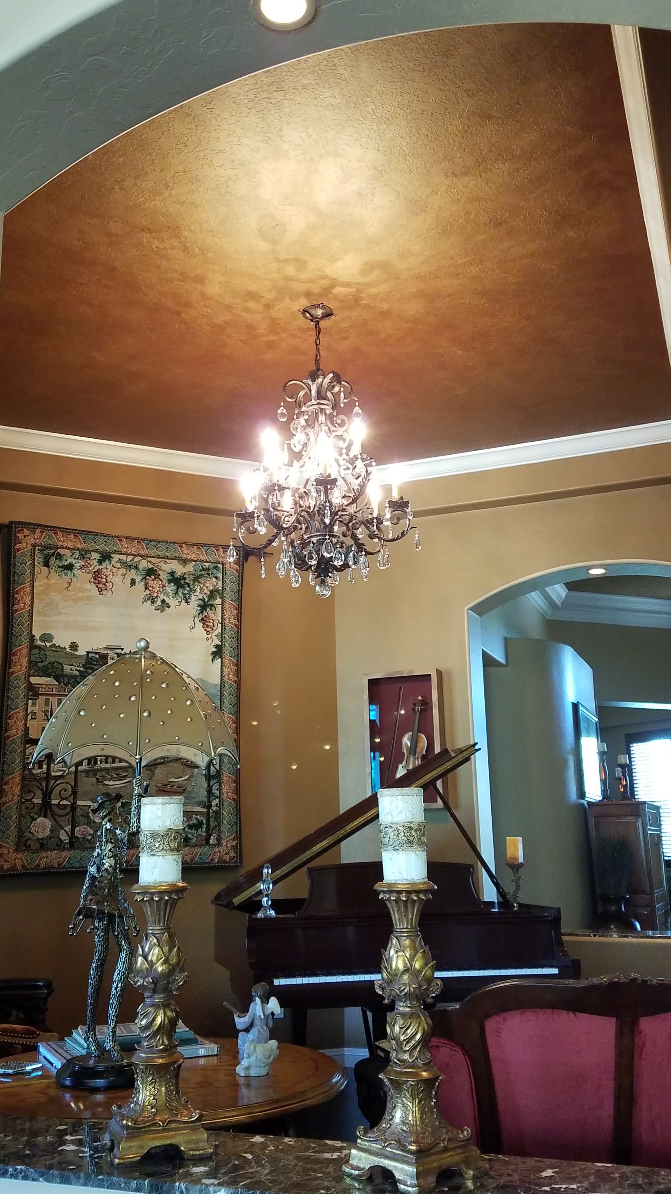 Copper metallic ceiling medallion
